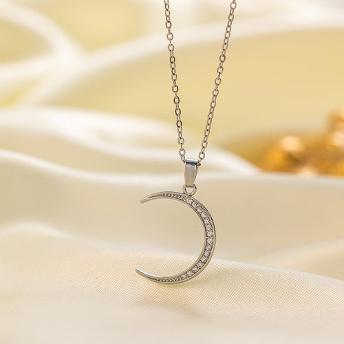 Jexyna Crescent Moon Necklace — gold-plated pendant necklace (view 2)