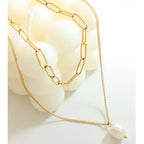 Jexyna Layered Pearl Necklace — gold-plated double-layer pearl necklace (view 8)