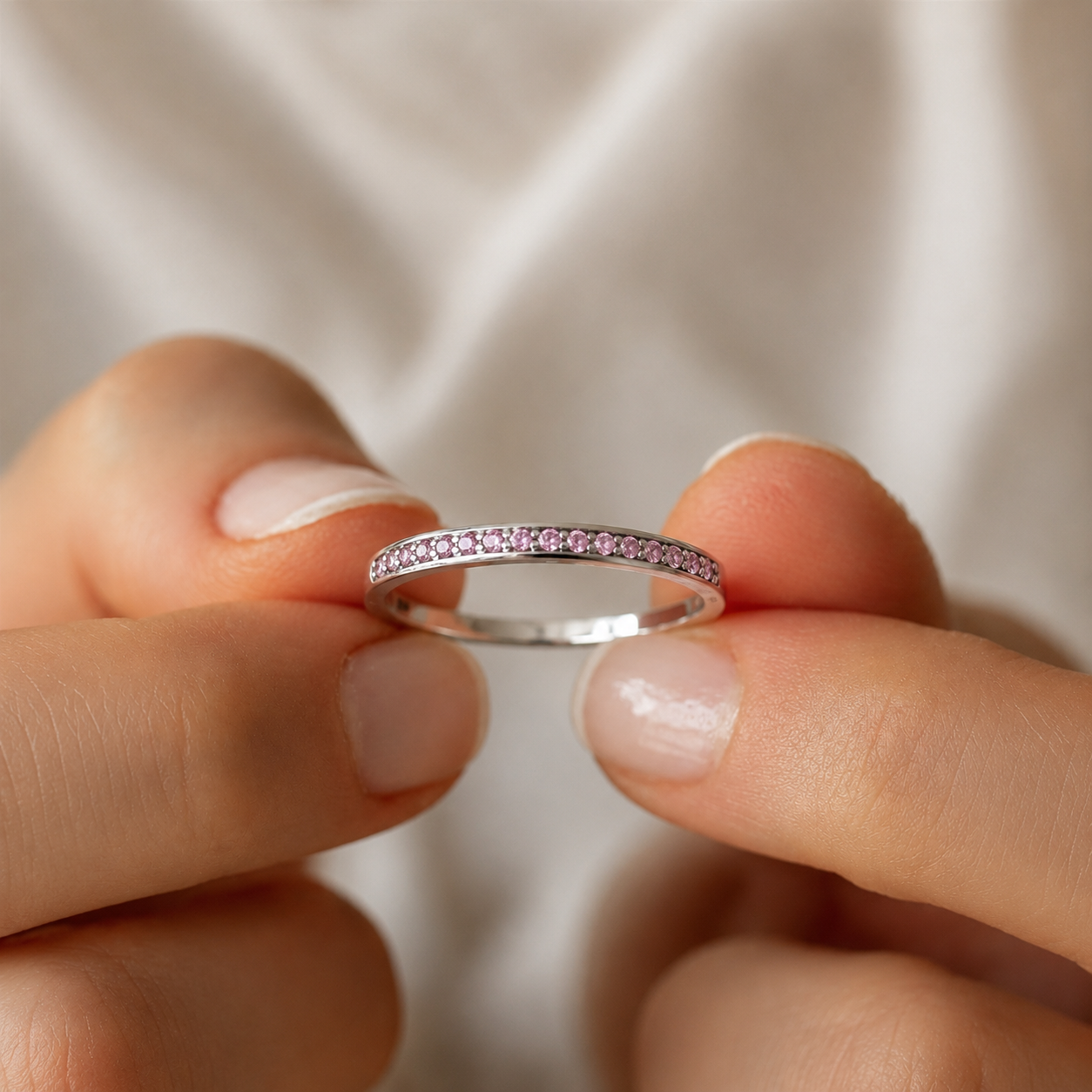Zircon Halo Ring