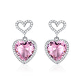 Jexyna Crystal Heart Earrings — pink crystal heart earrings (view 8)