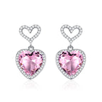 Jexyna Crystal Heart Earrings — pink crystal heart earrings (view 8)