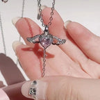 Jexyna Winged Heart Pendant — gold-plated cubic zirconia necklace (view 5)