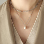 Jexyna Layered Pearl Necklace — gold-plated double-layer pearl necklace (view 6)